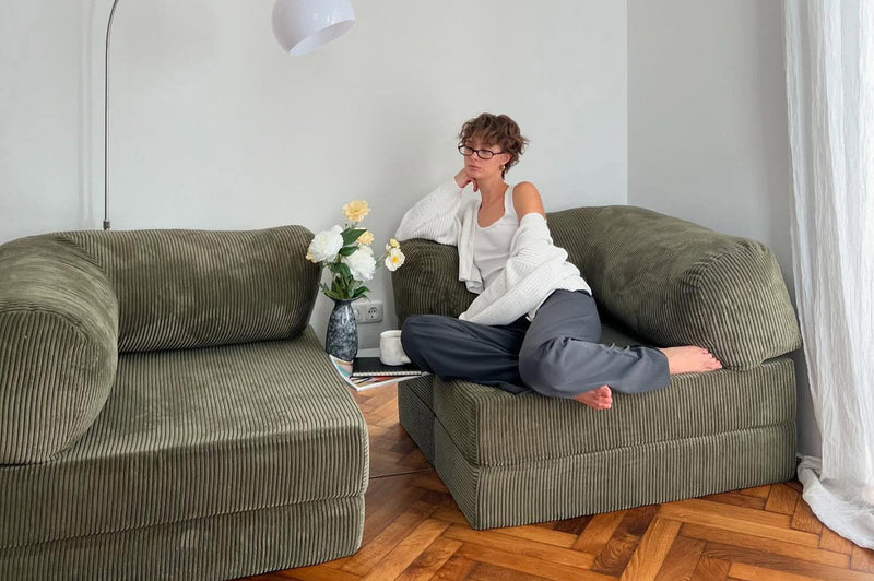 What is a pouf, and how do you actually use a it with a sofa?